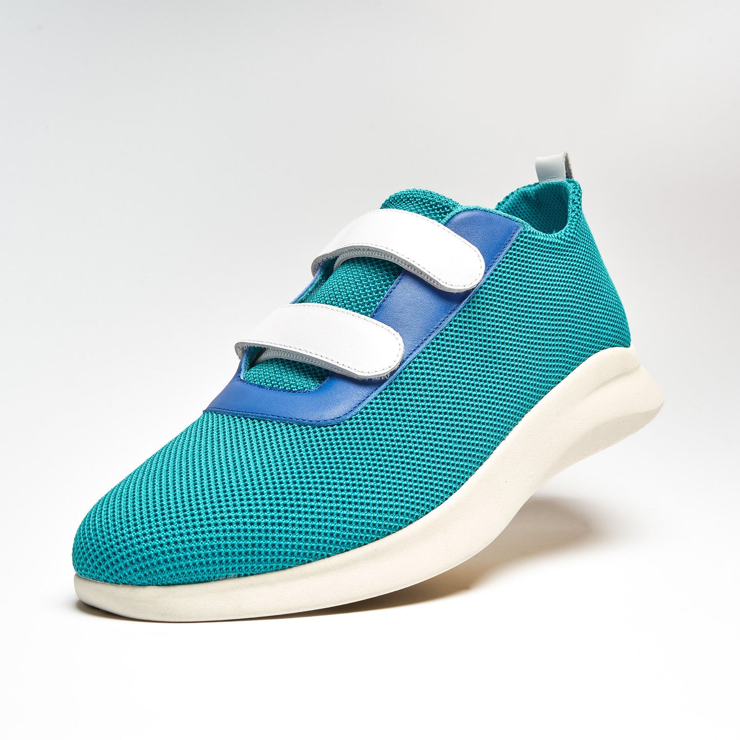 Blades Shoe Company Strap-On Shoe, Velcro Shoe: Aqua Angle View