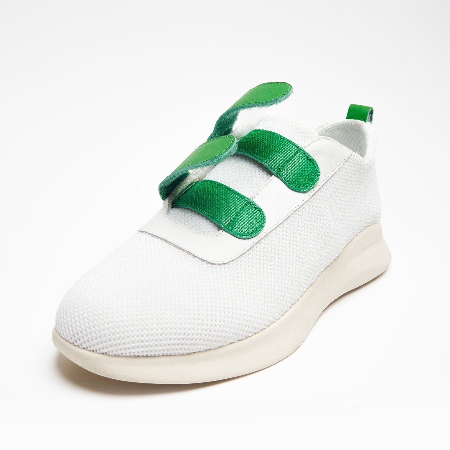 Blades Shoe Company Strap-On Shoe, Velcro Shoe: White Green Strap View